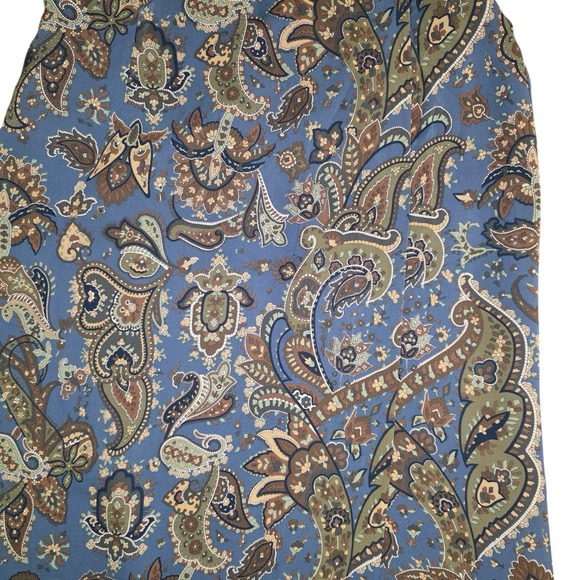Vintage Harold's Paisley Maxi Skirt Blue Brown Rayon Size 6 Boho Modest USA - Picture 8 of 10